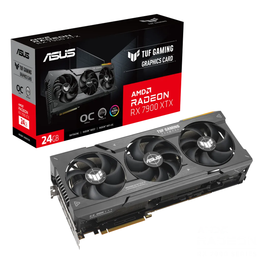ASUS TUF Gaming Radeon™ RX 7900 XTX OC Edition 24GB GDDR6 optimized inside and out for lower temps and durability