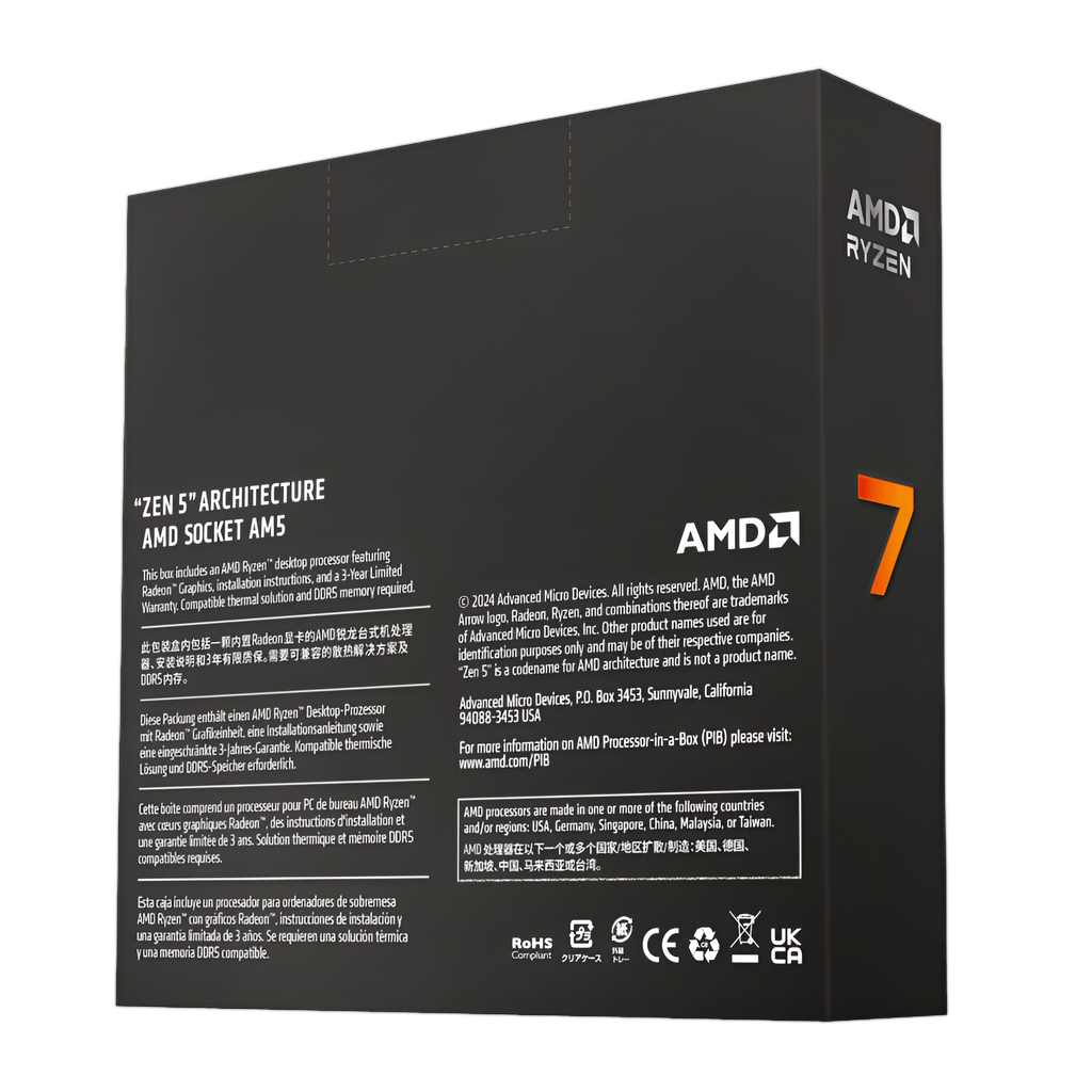 AMD RYZEN 7 9700X 8-Core 3.8GHZ AM5 CPU