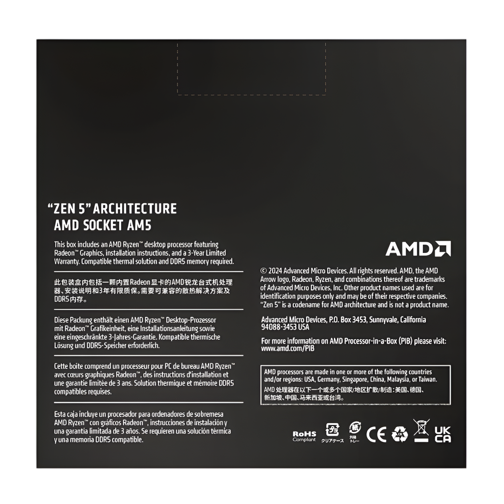 AMD RYZEN 7 9700X 8-Core 3.8GHZ AM5 CPU