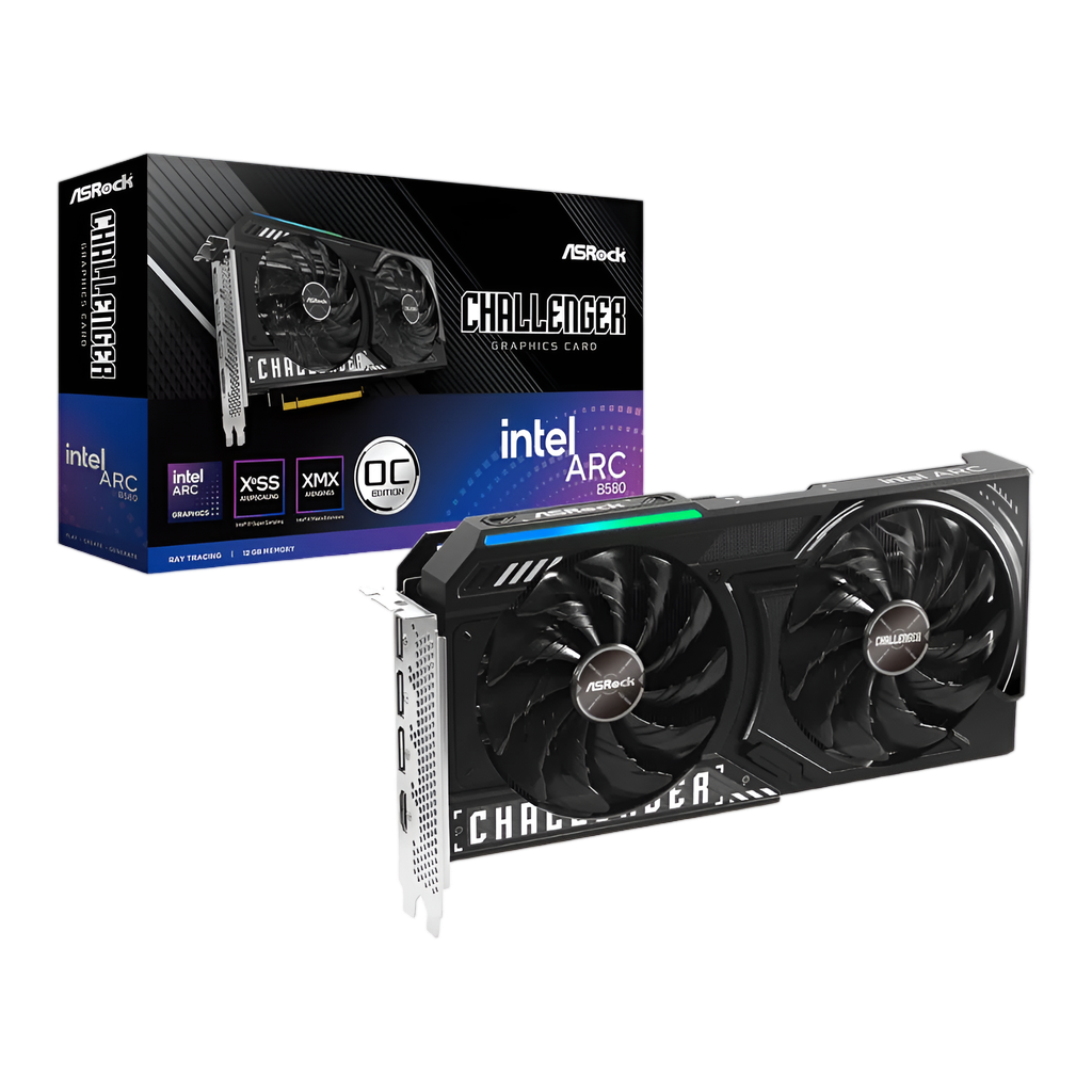 ASRock Intel Arc B580 Challenger OC 12GB GDDR6 192-BIT Graphics Card