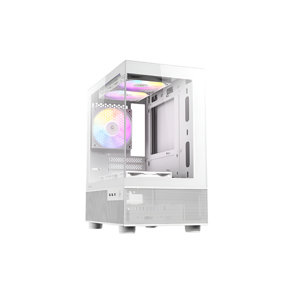Antec CX200M Elite Micro-ATX ITX RGB Mini-Tower Gaming Chassis - White