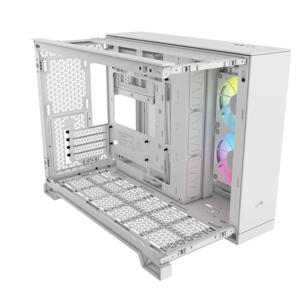 CORSAIR iCUE LINK 2500X RGB Micro ATX Dual Chamber PC Case - White