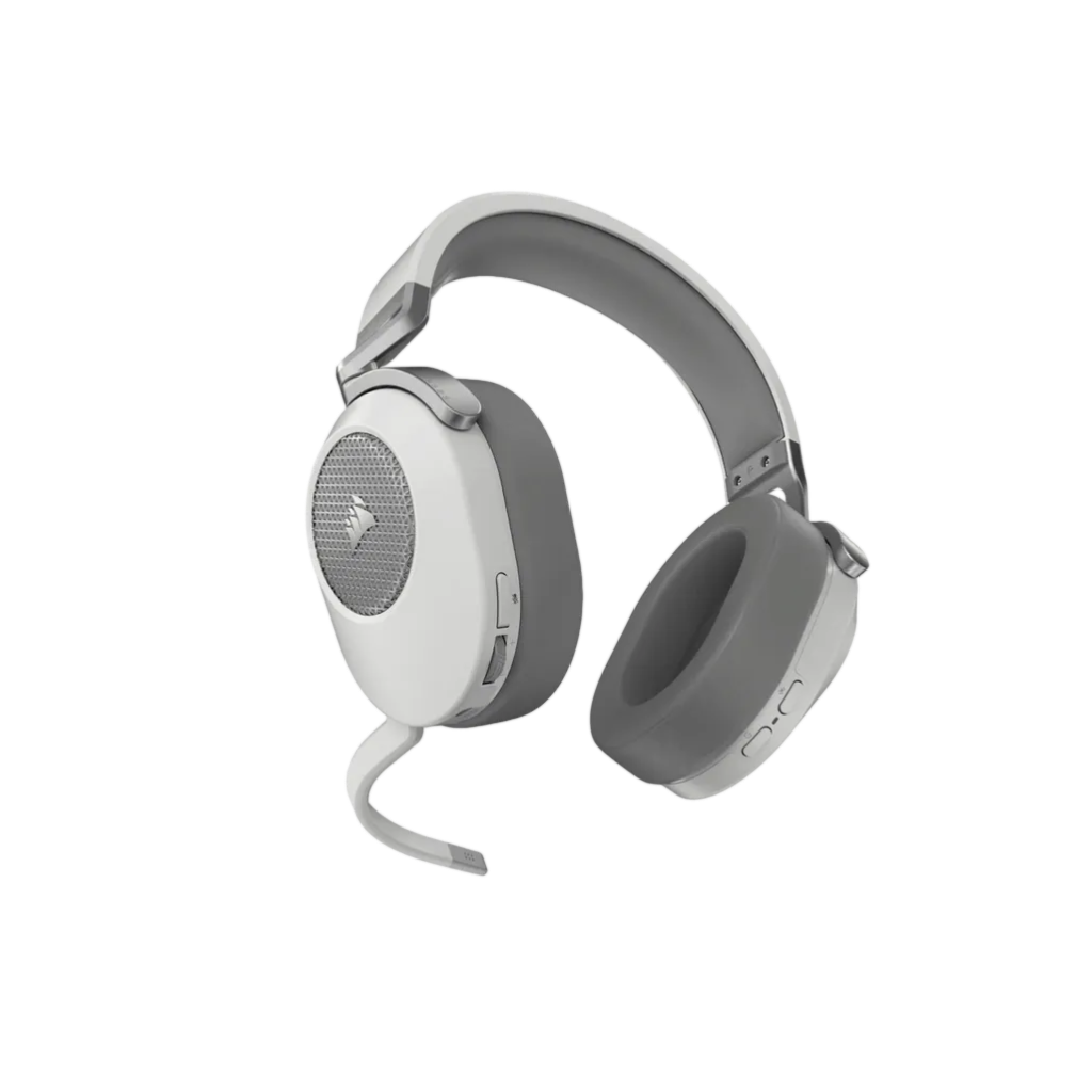 Corsair HS65 WIRELESS Gaming Headset — White.