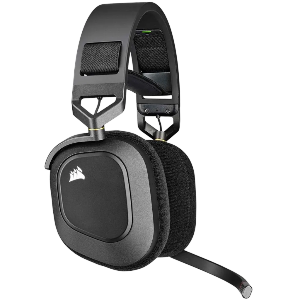 Corsair HS80 RGB WIRELESS Premium Gaming Headset with Spatial Audio — Carbon