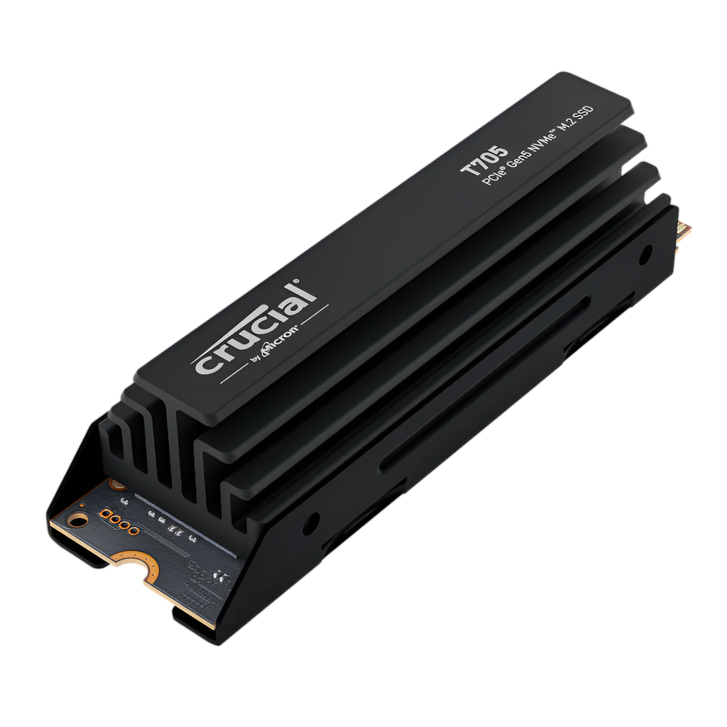 Crucial T705 4TB M.2 NVMe Gen5 with Heatsink NAND SSD