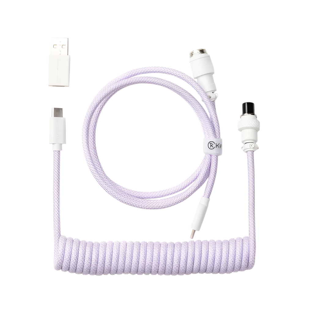Keychron Coiled Aviator Cable - Light Purple/Straight