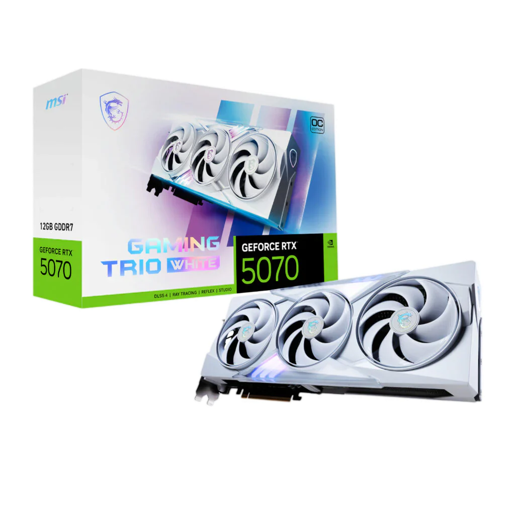 MSI GeForce RTX 5070 GAMING TRIO OC 12GB Graphics Card – White