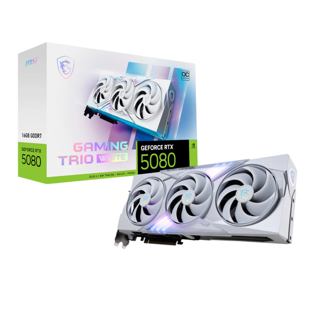 MSI GeForce RTX 5080 GAMING TRIO OC 16G Graphics Card - White