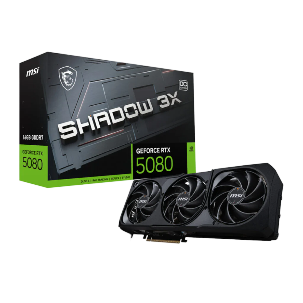 MSI GeForce RTX 5080 SHADOW 3X OC 16GB GDDR7 Graphics Card