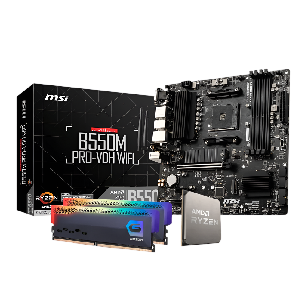 PCBuilder AMD Ryzen 7 5700X3D LEVEL UP Prime Upgrade Kit (B550, 16GB DDR4, and 240mm AIO Cooler)