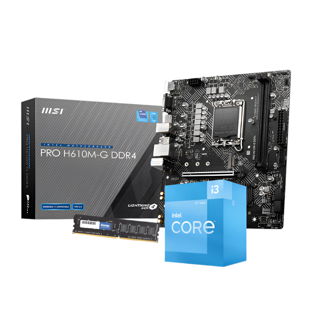 PCBuilder Intel Core i3-12100 LEVEL UP Core Upgrade Kit (H610M, 16GB DDR4)