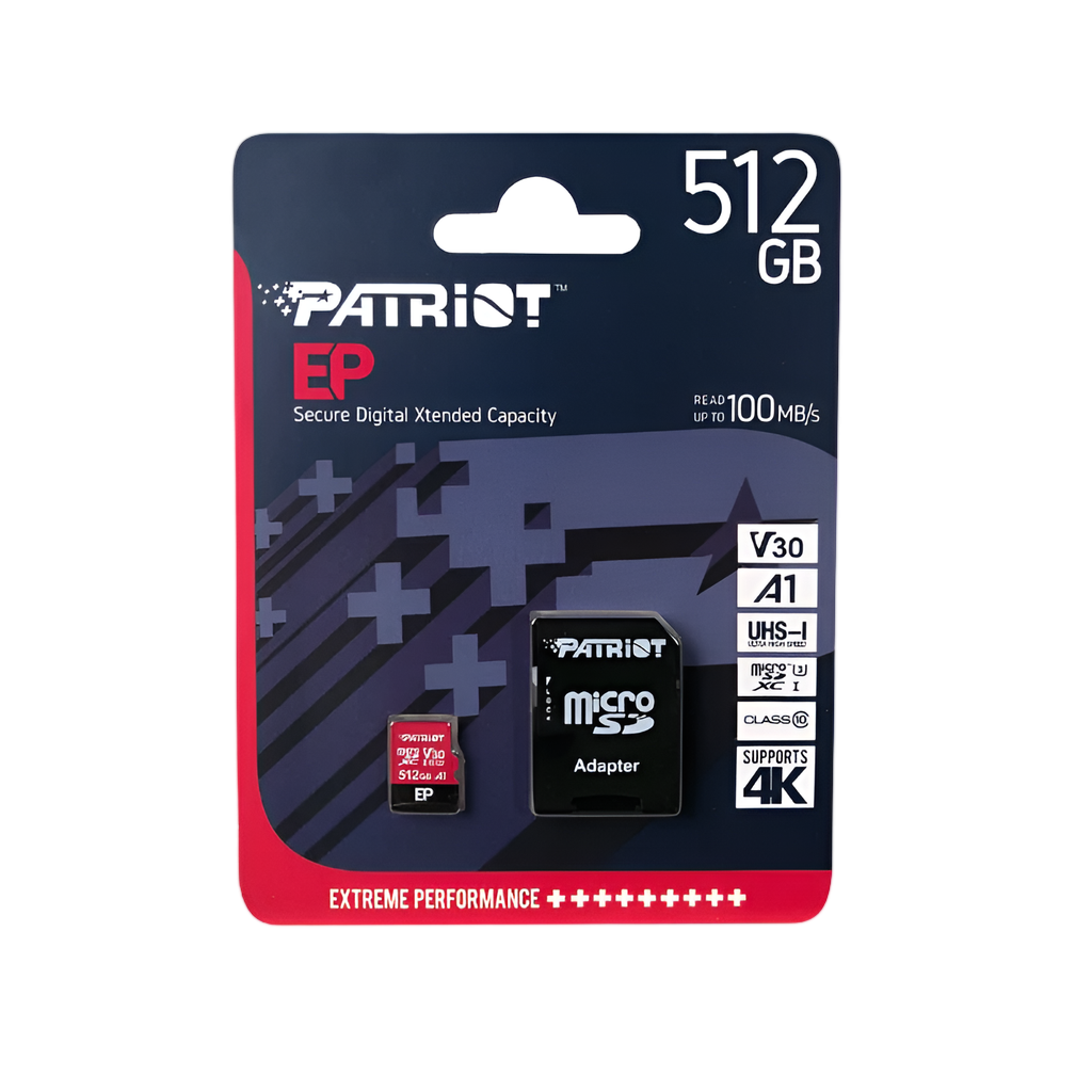 Patriot EP V30 A1 512GB Micro SDXC Card + Adapter