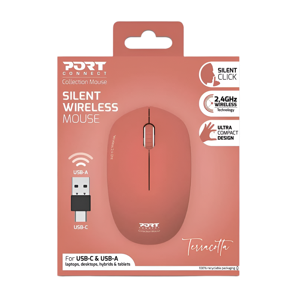 Port Connect MOUSE COLLECTION II WIRELESS Terracota