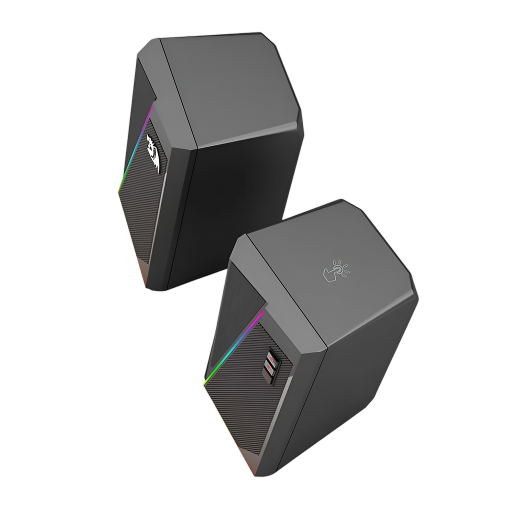 REDRAGON 2.0 Satellite Speaker ANVIL 2 x 3W RGB USB|Aux Gaming Speaker - Black