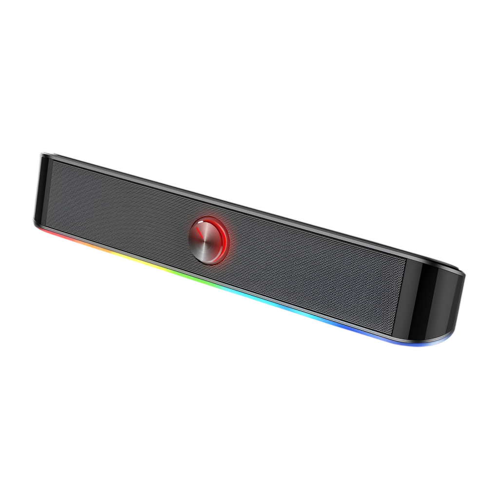 REDRAGON 2.0 Sound Bar ADIEMUS 2 x 3W RGB USB|Aux PC Gaming Speaker - Black
