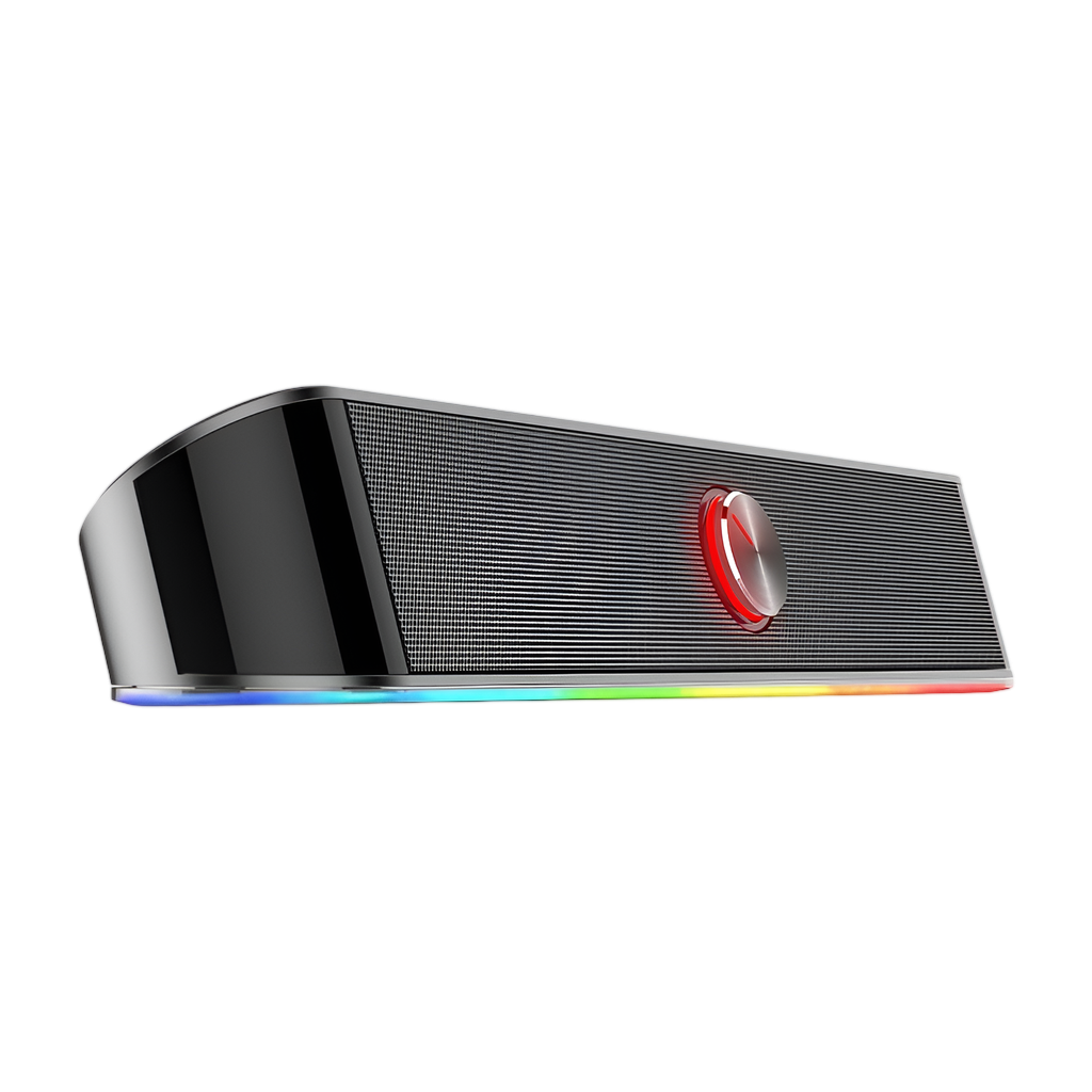 REDRAGON 2.0 Sound Bar ADIEMUS 2 x 3W RGB USB|Aux PC Gaming Speaker - Black