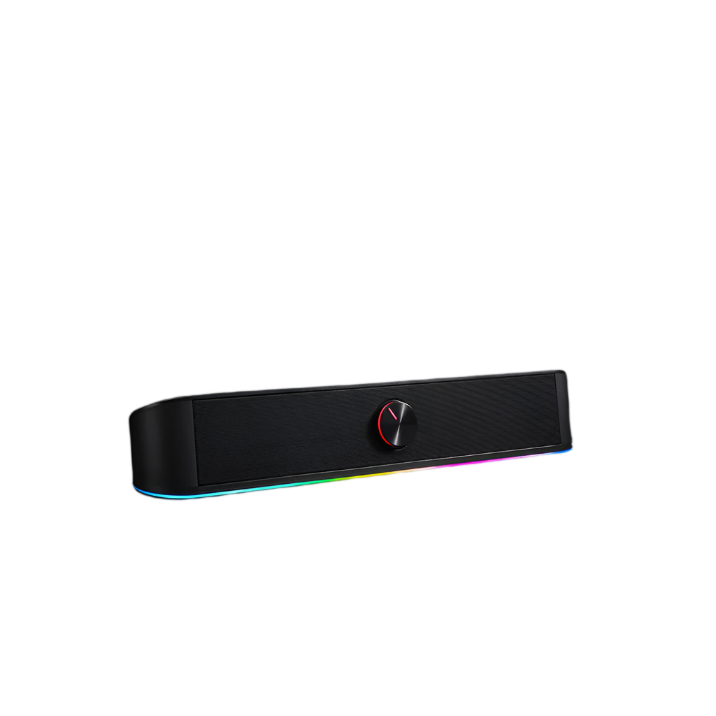 REDRAGON 2.0 Sound Bar ADIEMUS 2 x 3W RGB USB|Aux PC Gaming Speaker - Black