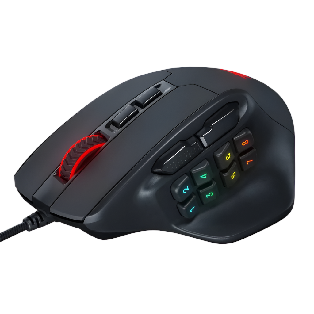 REDRAGON Aatrox 6200DP RGB MMO Gaming Mouse - Black