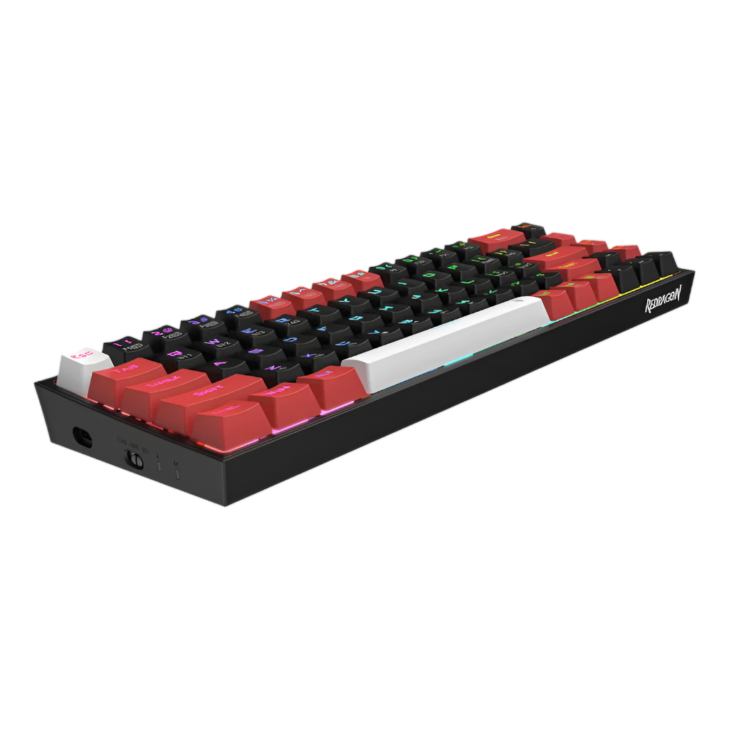 REDRAGON Castor Pro 68Key Wireless Red|Black|White KeyCap Bluetooth RGB Red Switch - Black|Red