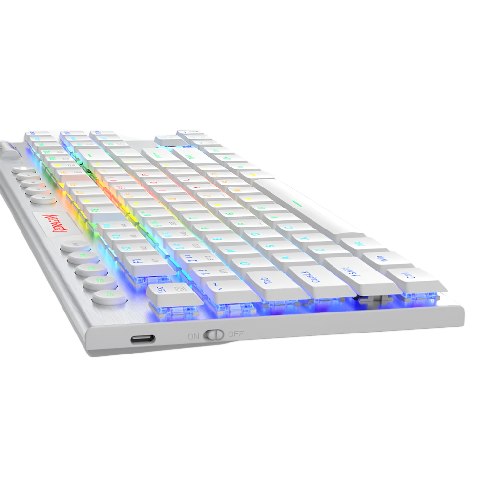 REDRAGON HORUS 87KEY RGB LED SUPER-SLIM ALU FRAME - White