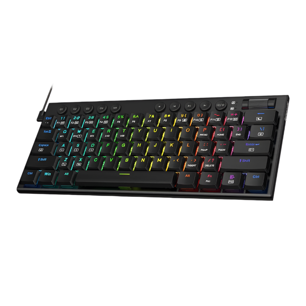 REDRAGON Horus Mini 61Key Red Switch RGB Low Profile Gaming Mechanical Keyboard - Black
