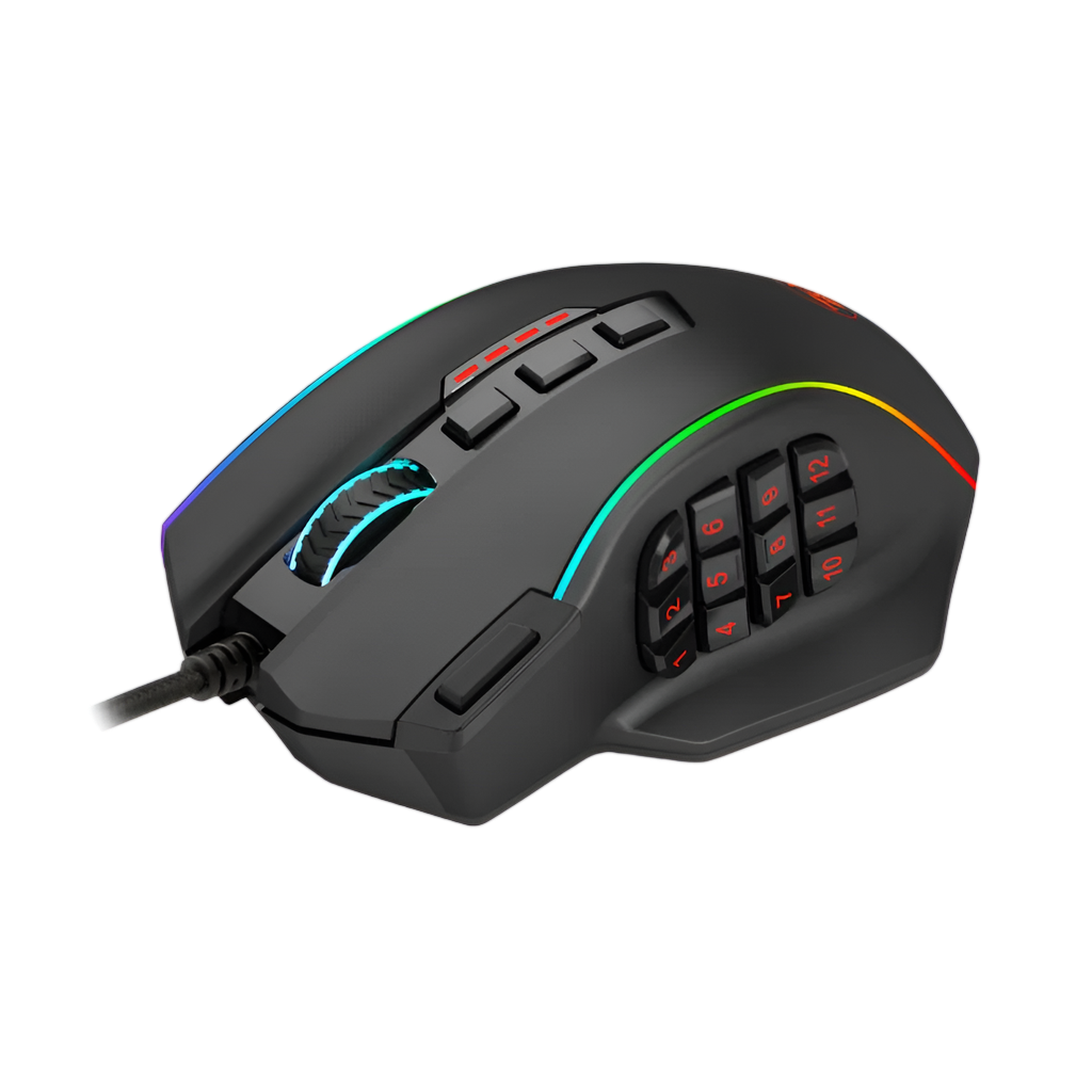 REDRAGON PERDICTION 4 12400DPI RGB MMO Ergo Gaming Mouse - Black