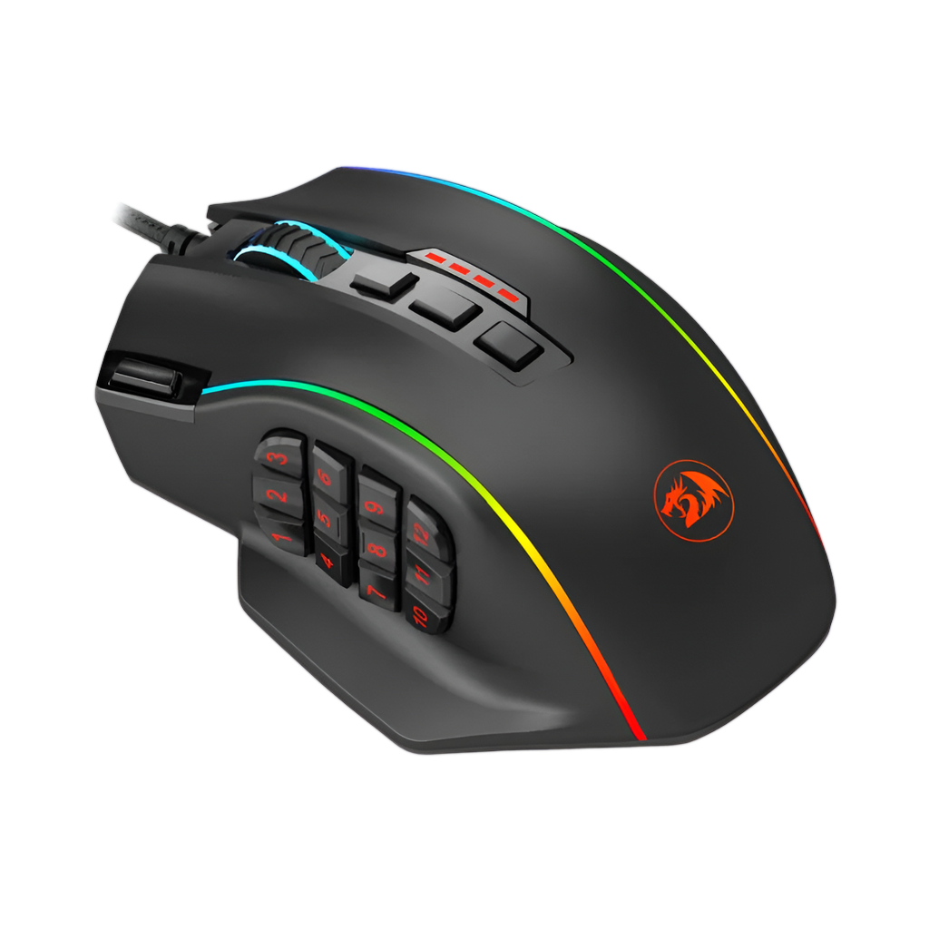 REDRAGON PERDICTION 4 12400DPI RGB MMO Ergo Gaming Mouse - Black