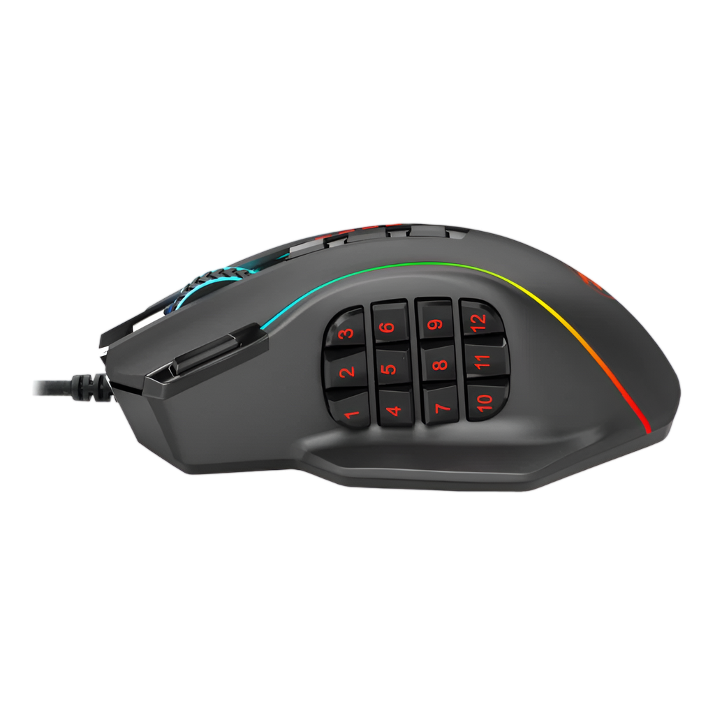 REDRAGON PERDICTION 4 12400DPI RGB MMO Ergo Gaming Mouse - Black