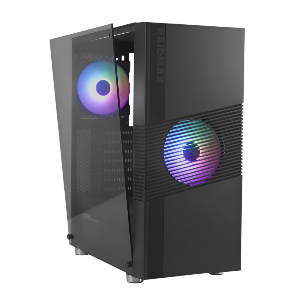 Raidmax H704 ATX | Micro-ATX | Mini-ITX ARGB Sync Mid-Tower Gaming Chassis - Black