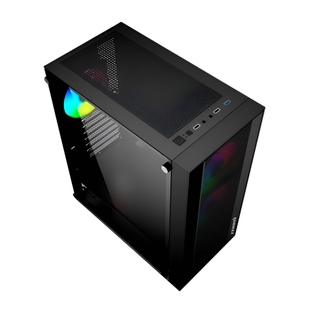 Raidmax V1000TBS ATX | Micro-ATX | Mini-ITX ARGB Mid-Tower Gaming Chassis - Black
