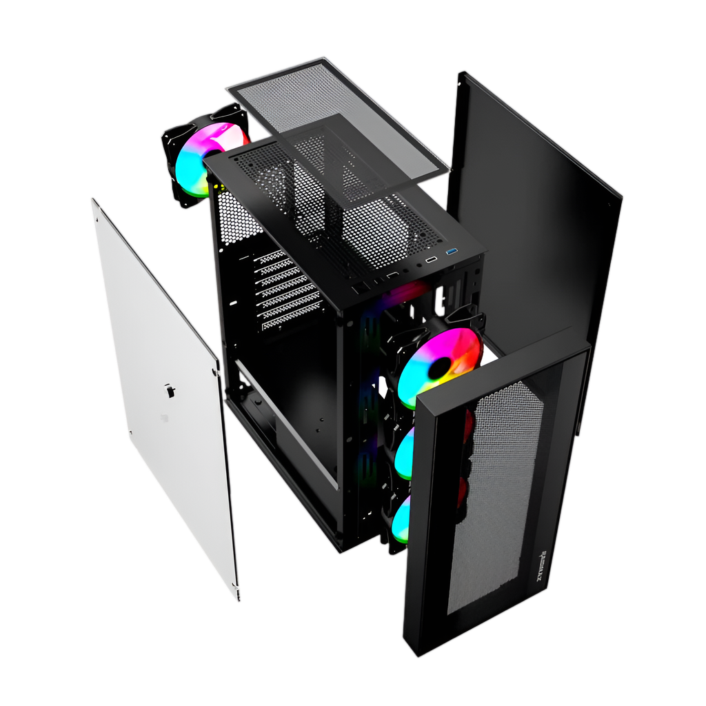 Raidmax V1000TBS ATX | Micro-ATX | Mini-ITX ARGB Mid-Tower Gaming Chassis - Black