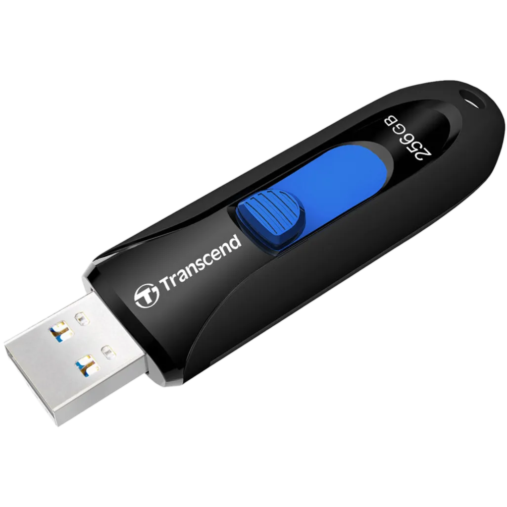 Transcend 256 GB JF790 USB 3.1 Gen 1 Capless Flash Drive Black And Blue