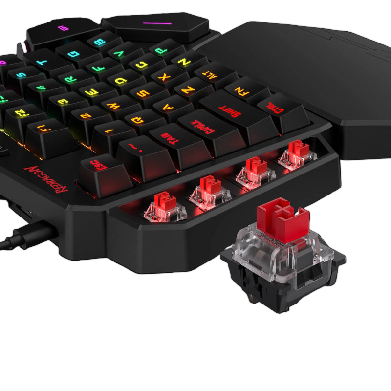 REDRAGON Diti Elite Pro One-Handed RGB Wireless Mechanical Gaming Keyboard - Black