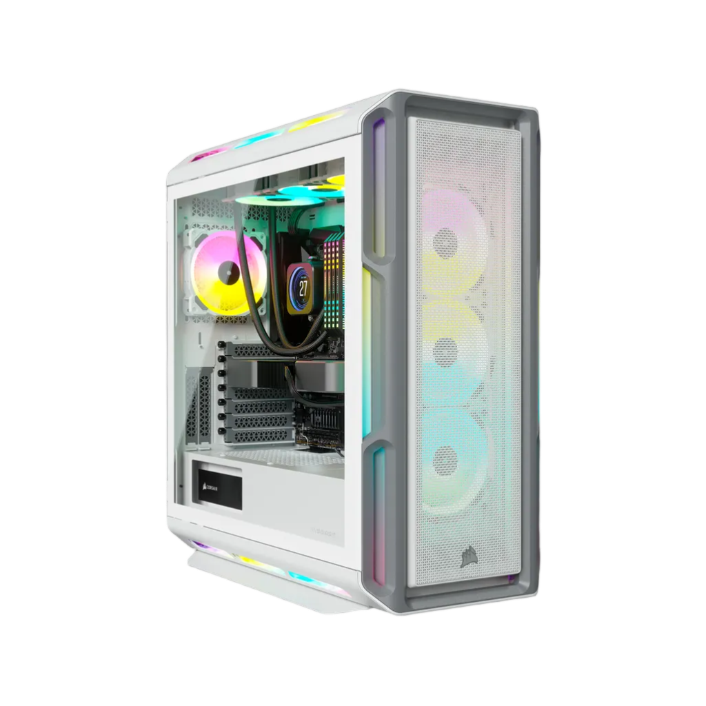 CORSAIR iCUE 5000T RGB Tempered Glass Mid-Tower ATX PC Case — White