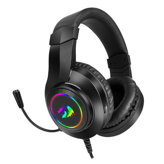 REDRAGON Over-Ear HYLAS Aux (Mic and Headset)|USB (Power Only)
RGB Gaming Headset - Black