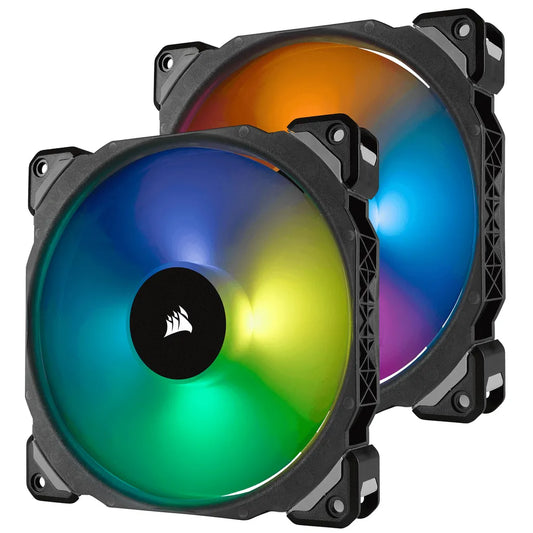 ML140 PRO RGB LED 140MM PWM Premium Magnetic Levitation Fan — Twin Fan Pack with Lighting Node PRO