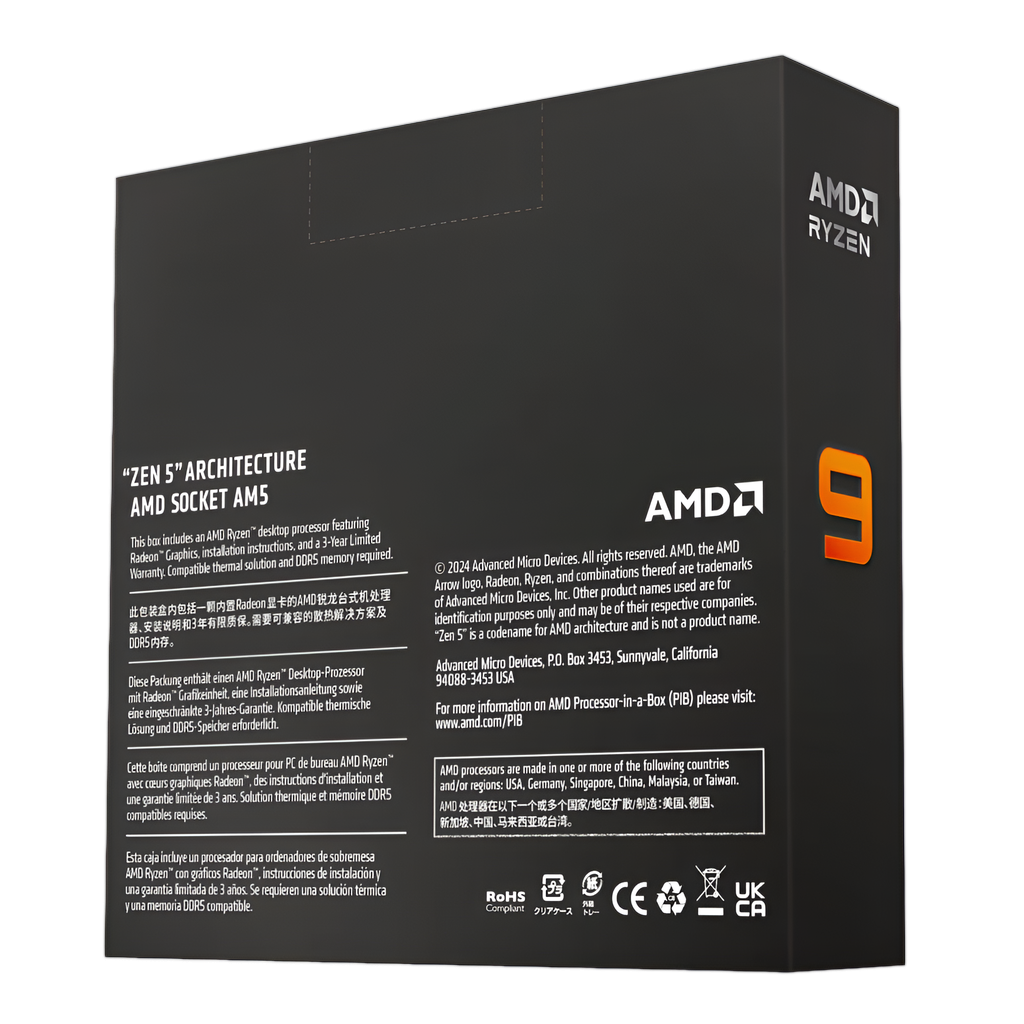 AMD RYZEN 9 9900X 12-Core 4.4GHZ AM5 CPU