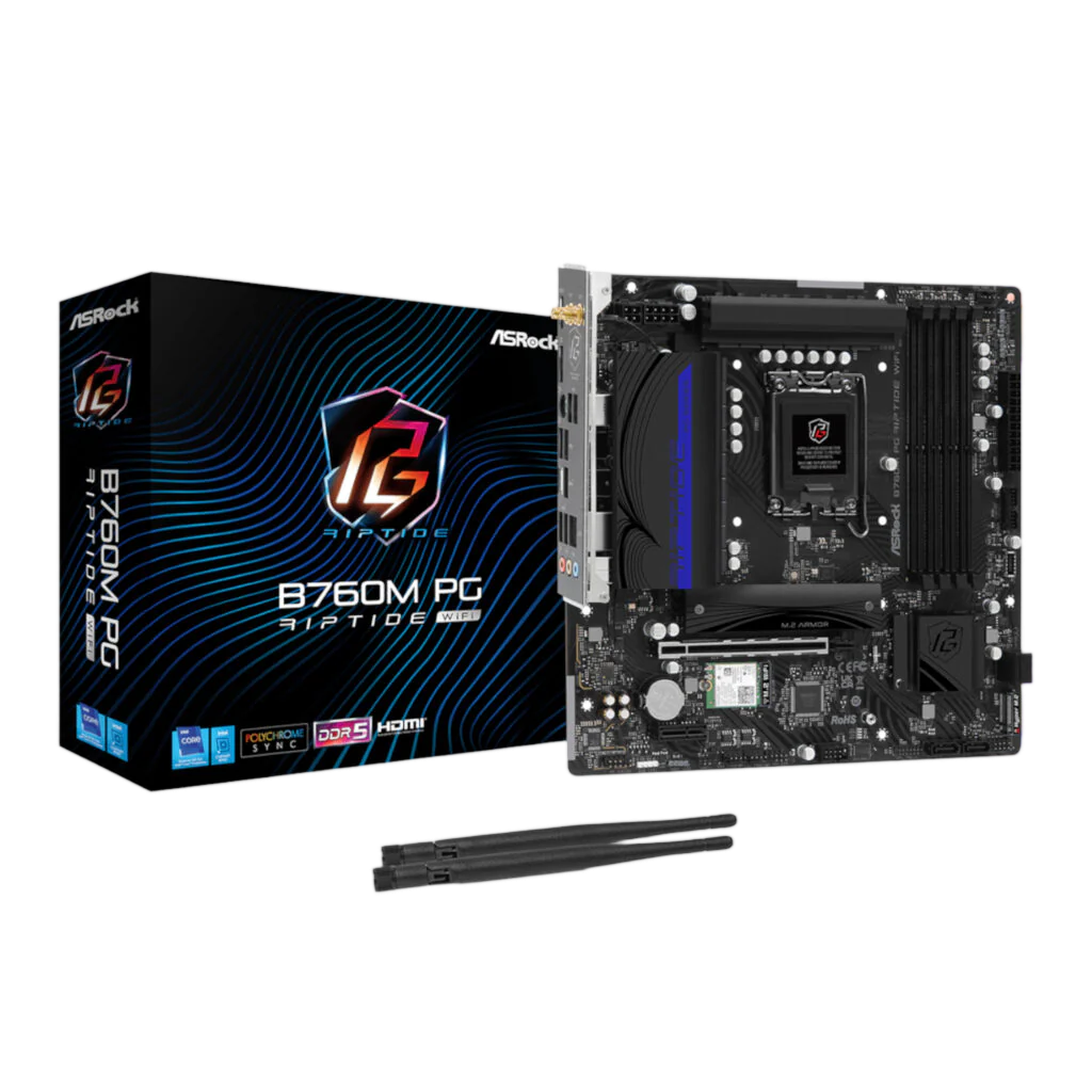 ASRock B760M PG Riptide Wi-Fi Intel LGA1700 Micro-ATX Motherboard