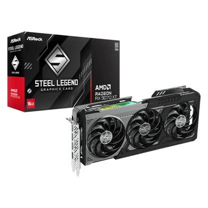ASRock Radeon RX9070 XT Steel Legend Dark 16GB Graphics Card