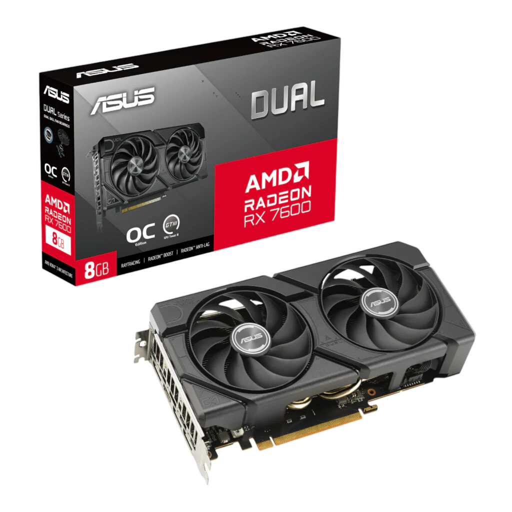 ASUS Dual Radeon RX 7600 EVO OC Edition 8GB GDDR6 Graphics Card