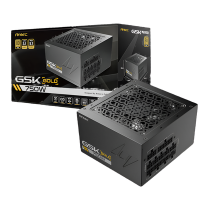 Antec GSK 750W PCIe 5.1 Gen5 80 PLUS Gold Fully Modular Power Supply