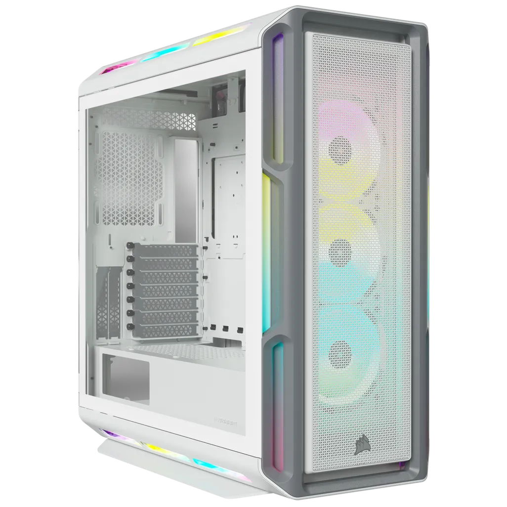 CORSAIR iCUE 5000T RGB Tempered Glass Mid-Tower ATX PC Case — White