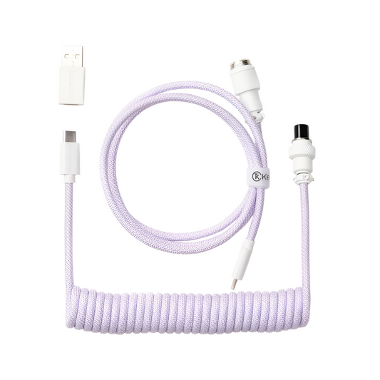 Keychron Coiled Aviator Cable - Light Purple/Straight