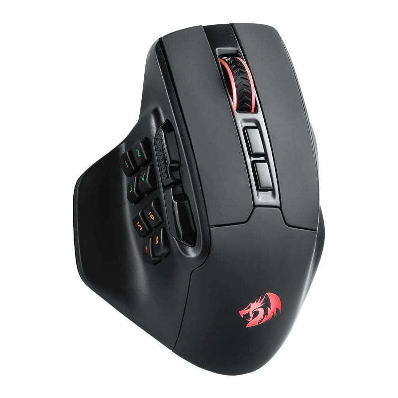 REDRAGON Aatrox Wireless 6200DP RGB MMO Gaming Mouse - Black