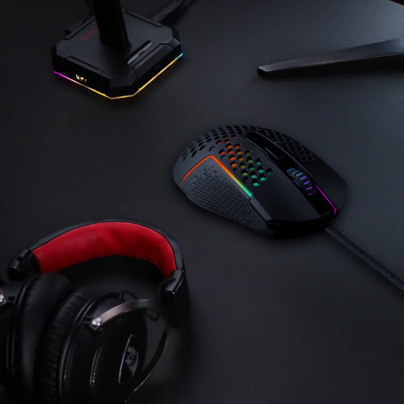 REDRAGON Reaping 6200DPI RGB LightWeight 65g Gaming Mouse - Black