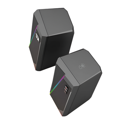 REDRAGON 2.0 Satellite Speaker ANVIL 2 x 3W RGB USB|Aux Gaming Speaker - Black