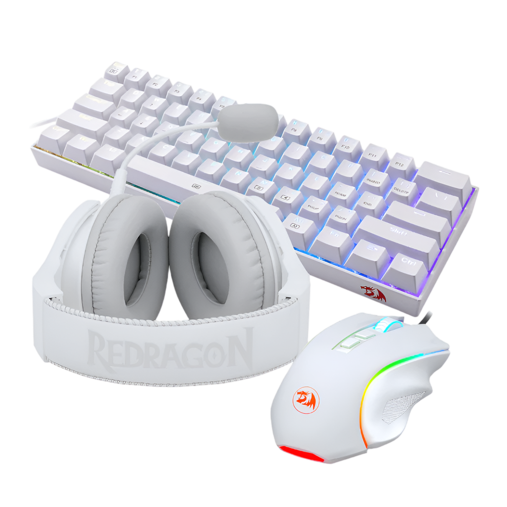 REDRAGON 3IN1 MS|HS|KB WIRED COMBO - WHITE