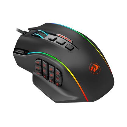 REDRAGON PERDICTION 4 12400DPI RGB MMO Ergo Gaming Mouse - Black
