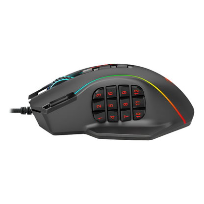 REDRAGON PERDICTION 4 12400DPI RGB MMO Ergo Gaming Mouse - Black