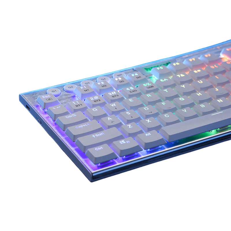 REDRAGON HORUS 87KEY RGB LED SUPER-SLIM ALU FRAME - White
